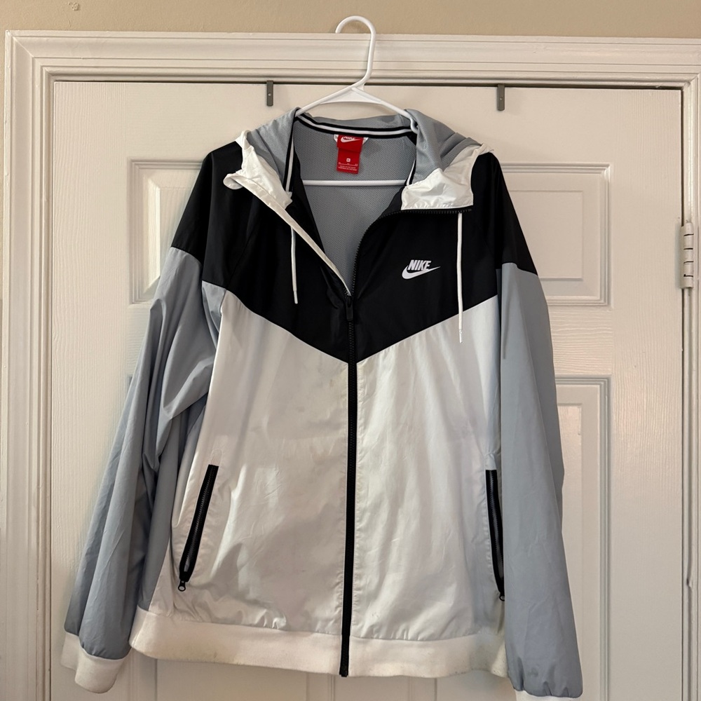 Nike Black and White Hooded Jacket
